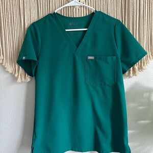 Figs Women's Jade Green Short Sleeve Top